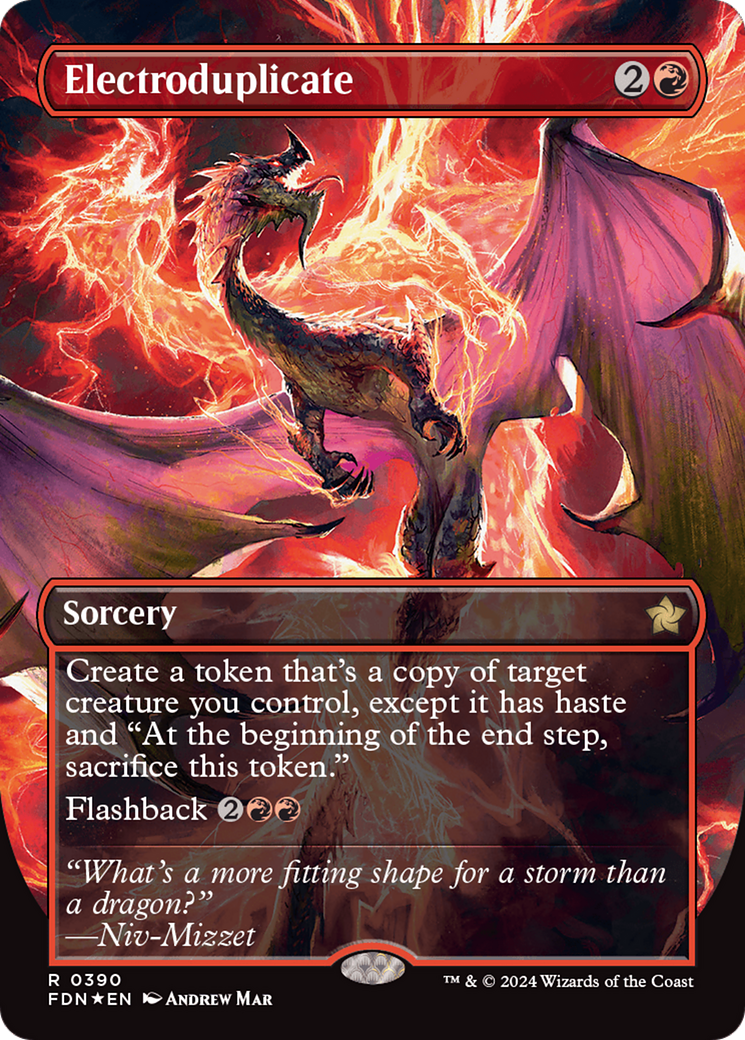 Electroduplicate (Borderless) (Mana Foil) [Foundations] | Chromatic Games