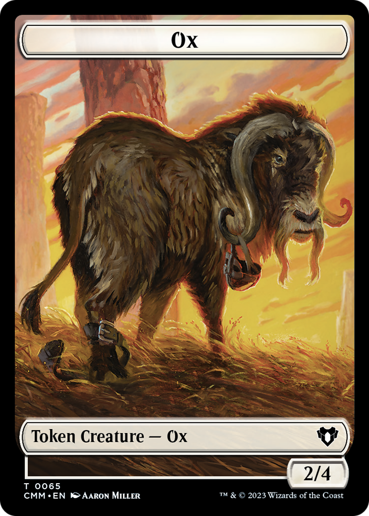 Phyrexian Golem // Ox Double-Sided Token [Commander Masters Tokens] | Chromatic Games