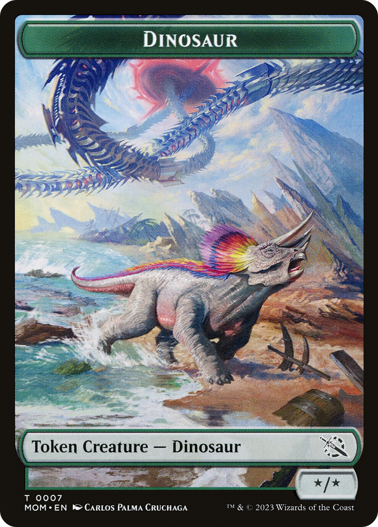 Elemental (09) // Dinosaur Double-Sided Token [March of the Machine Tokens] | Chromatic Games