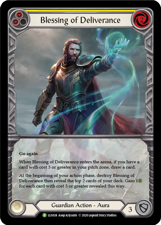 Blessing of Deliverance (Yellow) [LGS024] (Promo)  Rainbow Foil | Chromatic Games