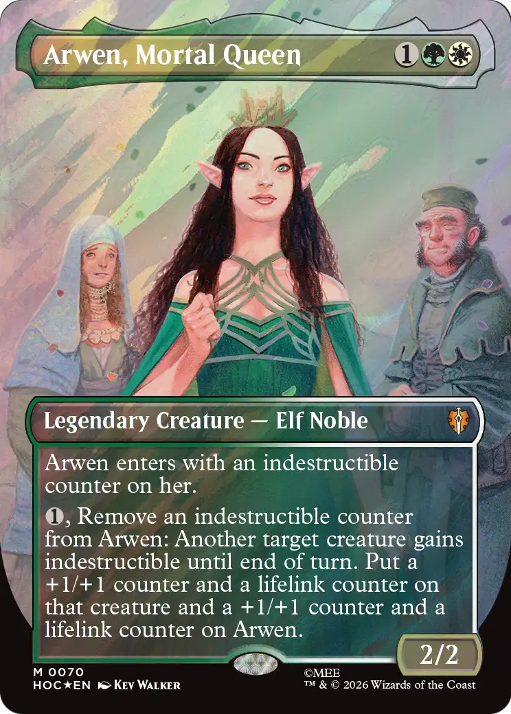 Arwen, Mortal Queen (Borderless) (Surge Foil) [The Hobbit: Eternal-Legal] | Chromatic Games