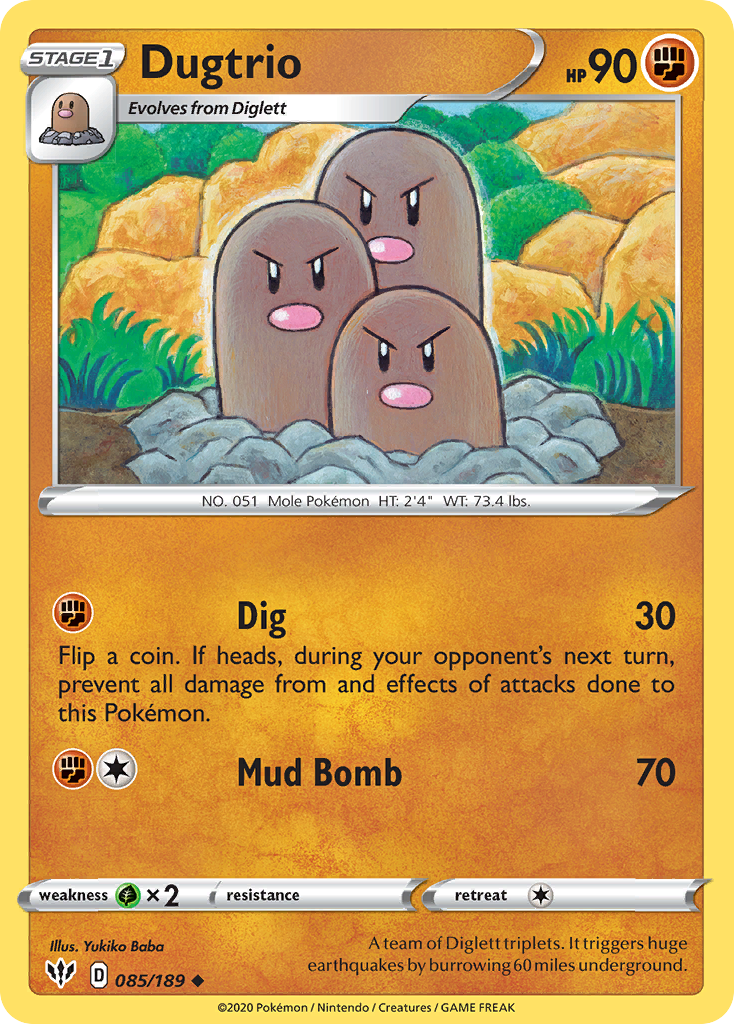 Dugtrio (085/189) [Sword & Shield: Darkness Ablaze] | Chromatic Games