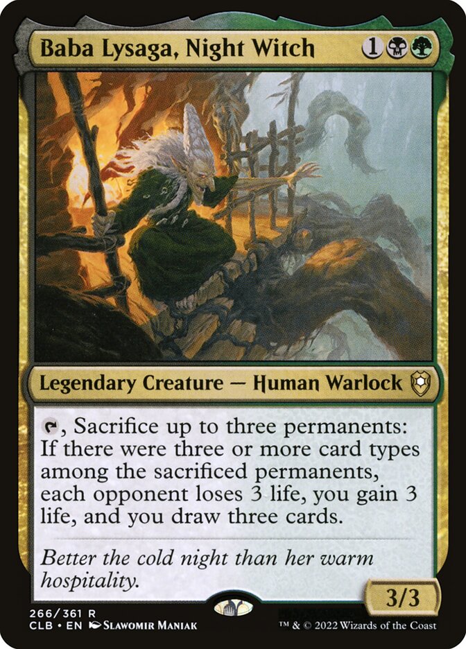 Baba Lysaga, Night Witch 266 (Commander Legends: Battle for Baldur's Gate)  | Chromatic Games