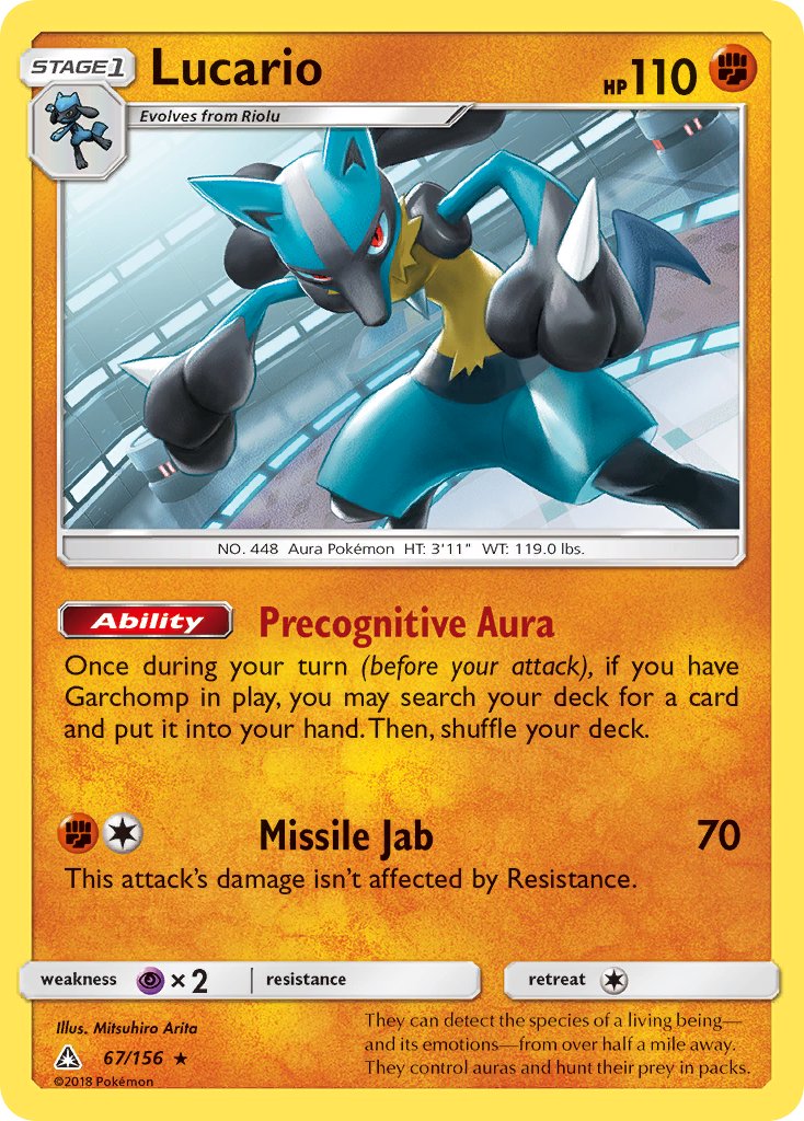 Lucario (67/156) (Theme Deck Exclusive) [Sun & Moon: Ultra Prism] | Chromatic Games