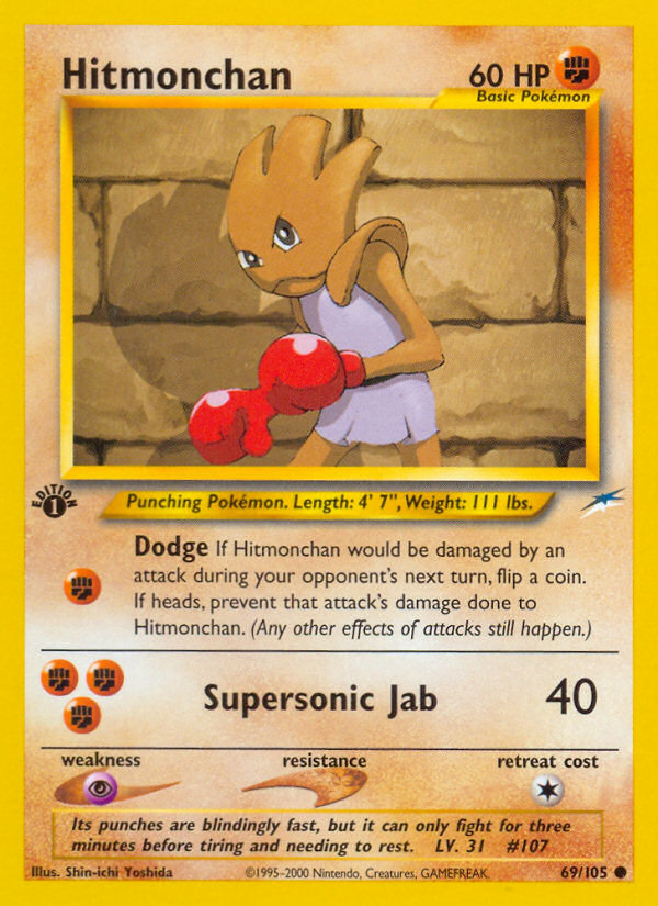 Hitmonchan (69/105) [Neo Destiny 1st Edition] | Chromatic Games