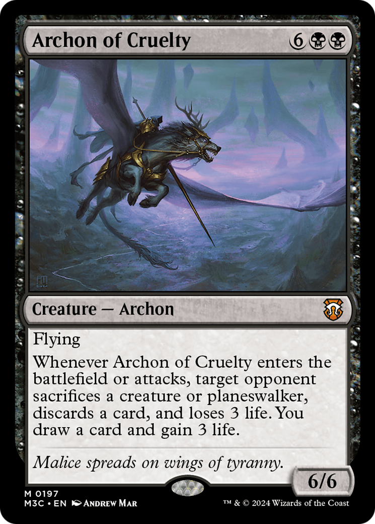 Archon of Cruelty (Ripple Foil) [Modern Horizons 3 Commander] | Chromatic Games