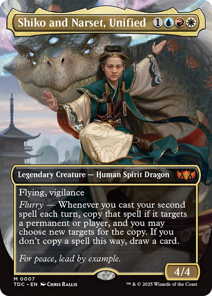 Shiko and Narset, Unified (Borderless) [Tarkir: Dragonstorm Commander] | Chromatic Games