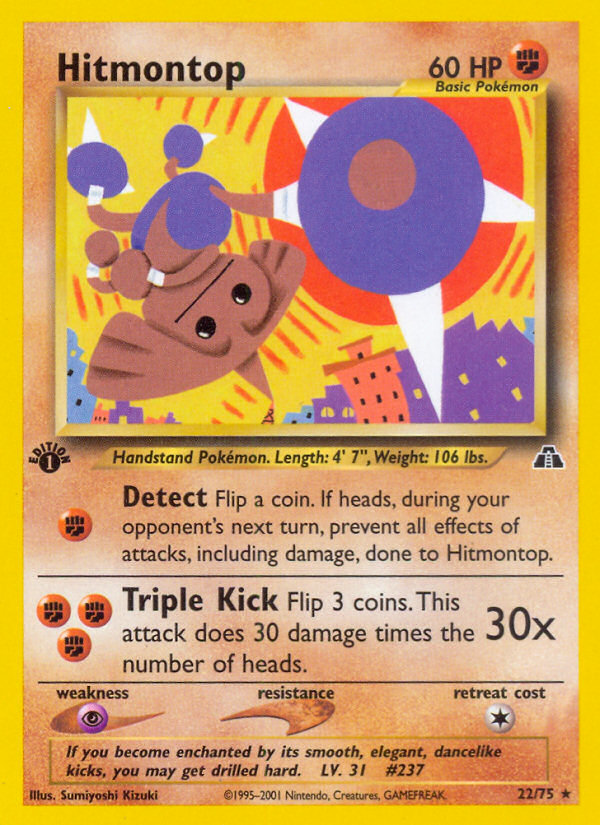 Hitmontop (22/75) [Neo Discovery 1st Edition] | Chromatic Games