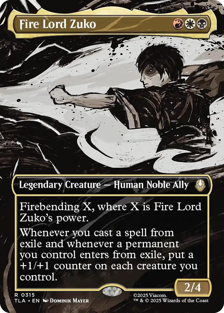 Fire Lord Zuko  315 (Avatar: The Last Airbender)  - Borderless Foil | Chromatic Games