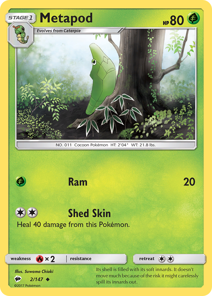 Metapod (2/147) [Sun & Moon: Burning Shadows] | Chromatic Games