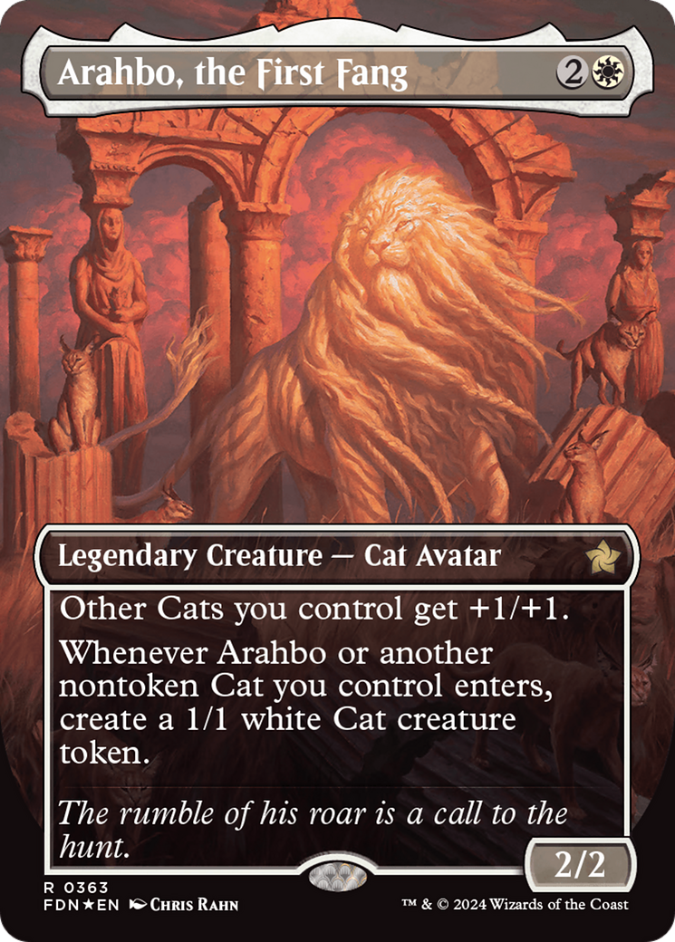 Arahbo, the First Fang (Borderless) (Mana Foil) [Foundations] | Chromatic Games