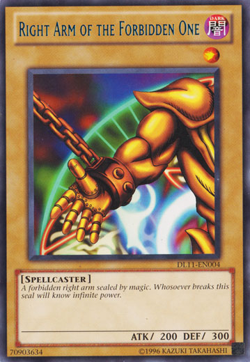 Right Arm of the Forbidden One (Blue) [DL11-EN004] Rare | Chromatic Games