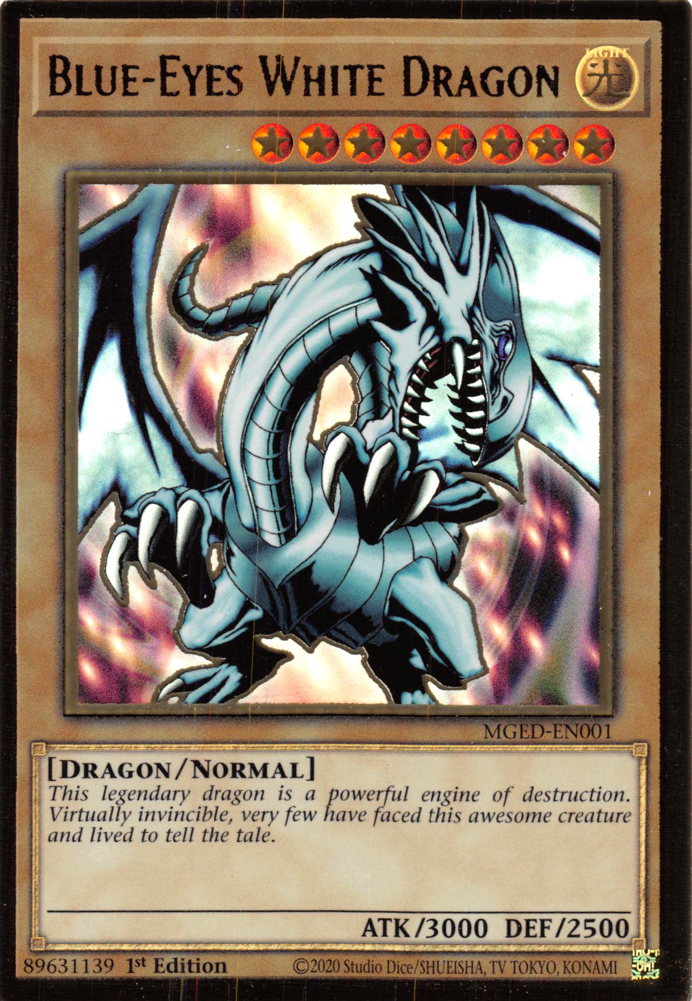 Blue-Eyes White Dragon (Alternate Art) [MGED-EN001] Gold Rare | Chromatic Games