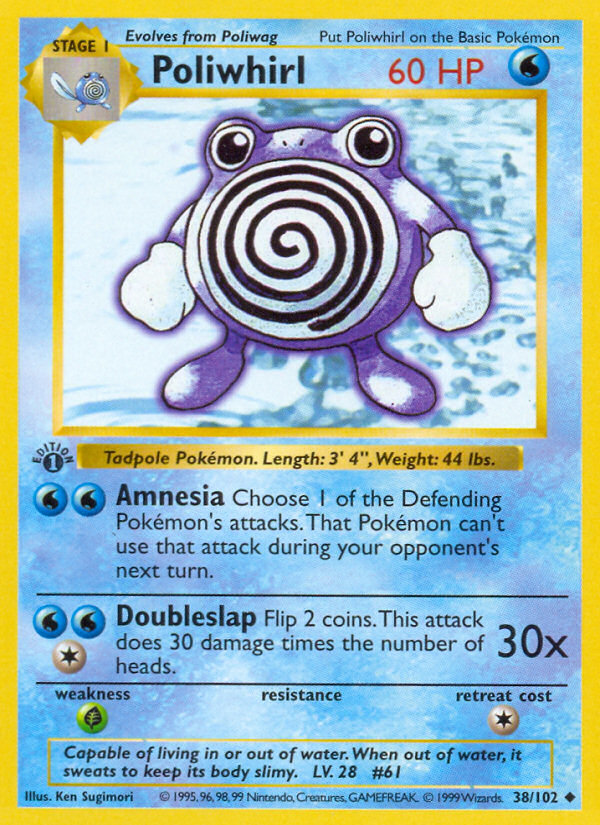 Poliwhirl (38/102) (Shadowless) [Base Set 1st Edition] | Chromatic Games