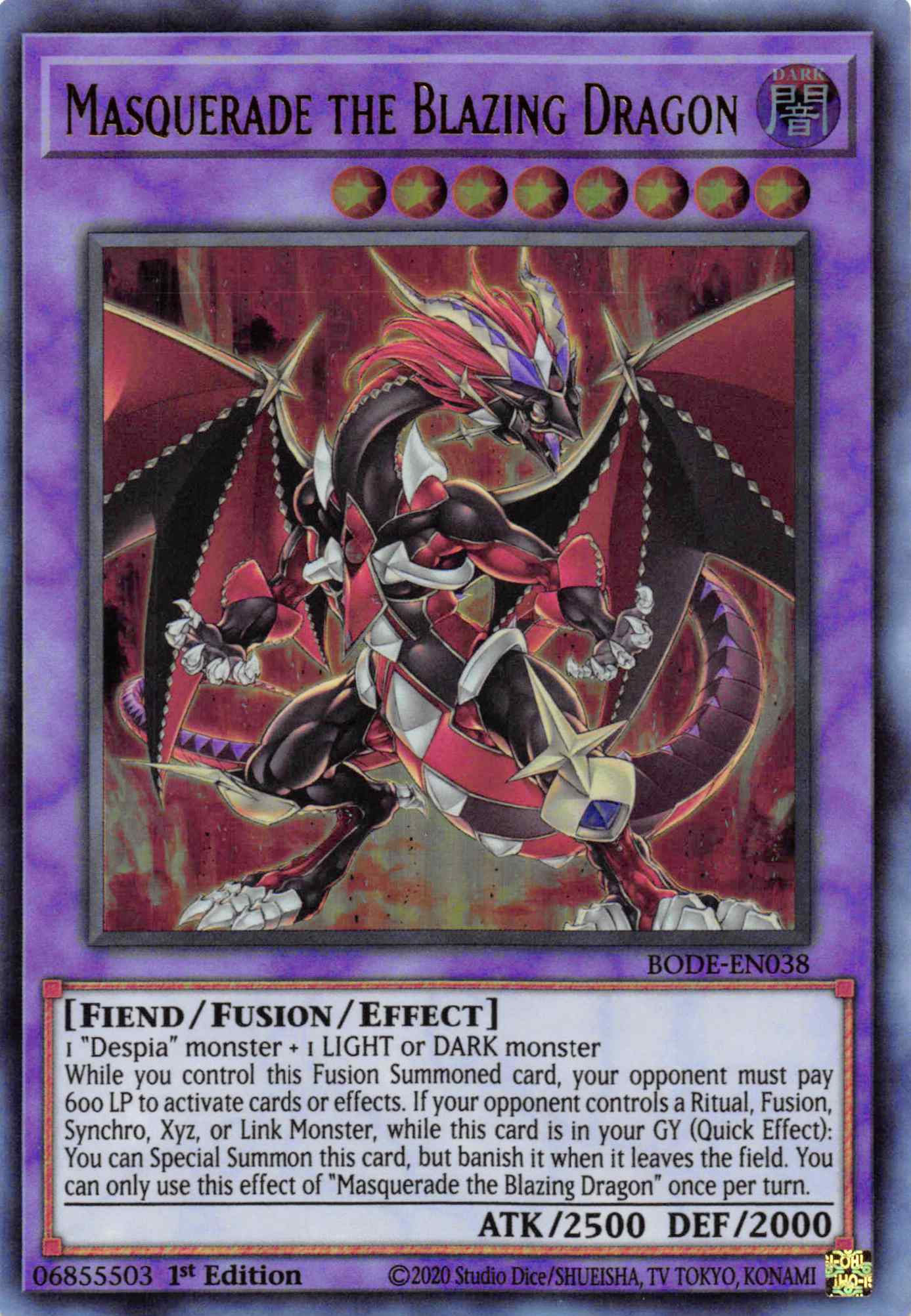 Masquerade the Blazing Dragon [BODE-EN038] Ultra Rare | Chromatic Games