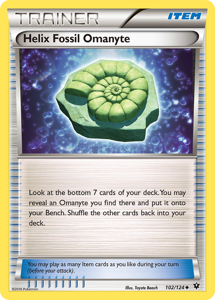 Helix Fossil Omanyte (102/124) [XY: Fates Collide] | Chromatic Games