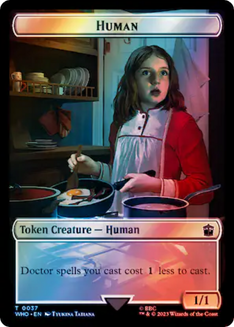 Human (0037) // Mark of the Rani Double-Sided Token (Surge Foil) [Doctor Who Tokens] | Chromatic Games