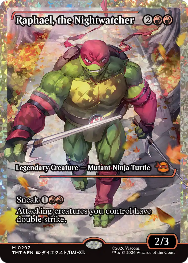 Raphael, the Nightwatcher (Showcase) (Fracture Foil) [Teenage Mutant Ninja Turtles] | Chromatic Games