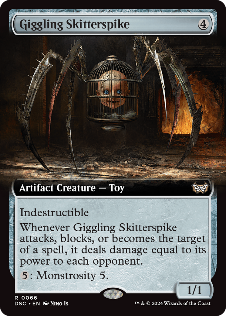 Giggling Skitterspike (Extended Art) [Duskmourn: House of Horror Commander] | Chromatic Games