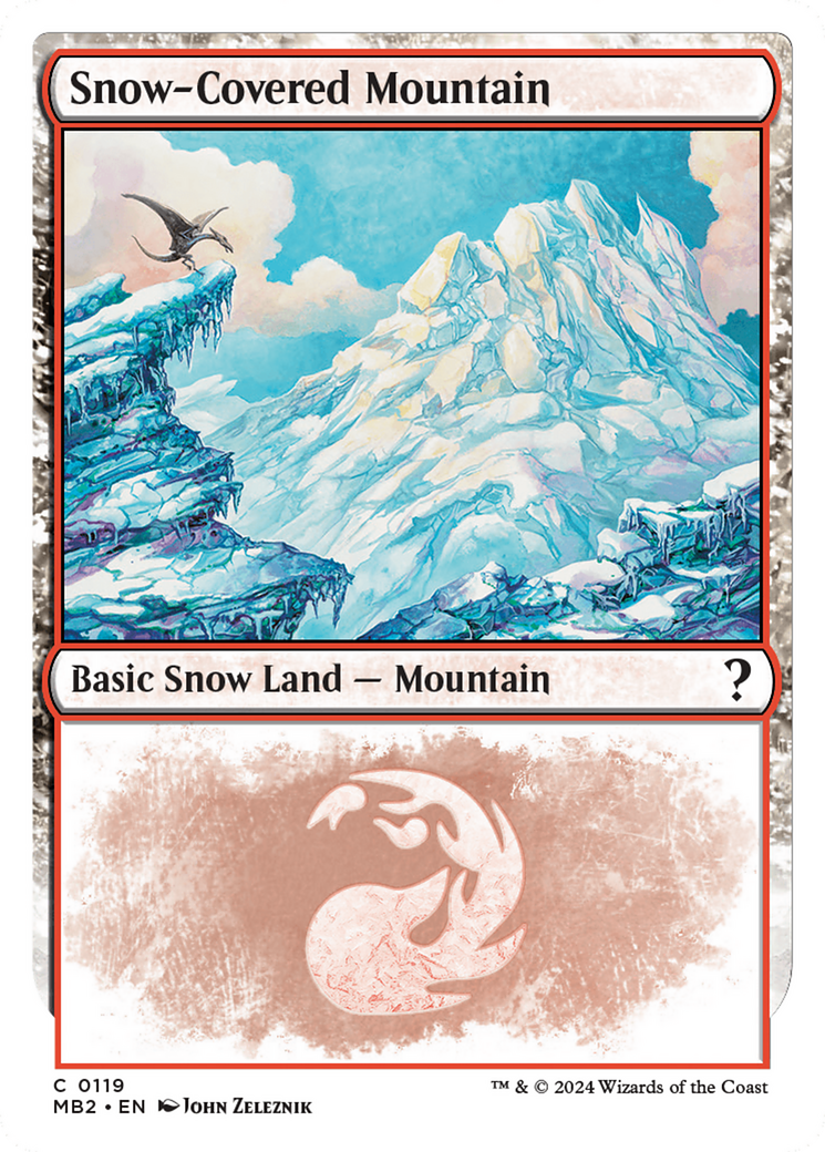 Snow-Covered Mountain (White Border) [Mystery Booster 2] | Chromatic Games