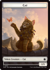 Elf Warrior // Cat (001) Doubled-Sided Token [Foundations Tokens] | Chromatic Games