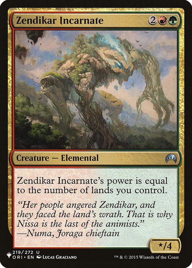 Zendikar Incarnate [The List] | Chromatic Games