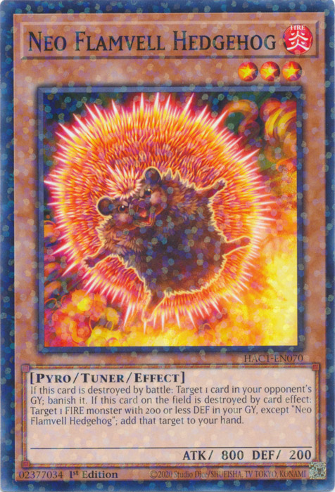 Neo Flamvell Hedgehog (Duel Terminal) [HAC1-EN070] Common | Chromatic Games