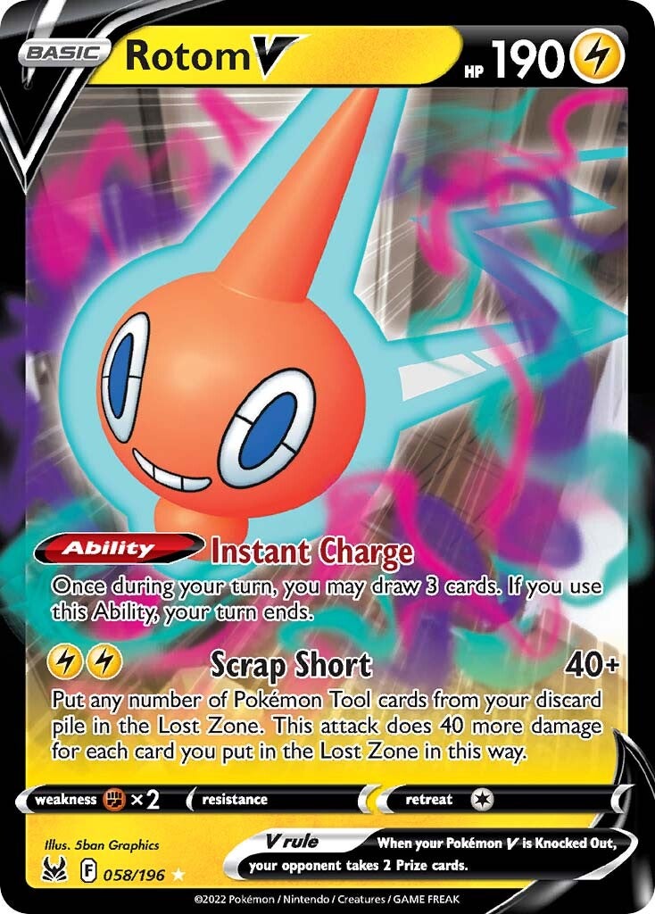 Rotom V (058/196) [Sword & Shield: Lost Origin] | Chromatic Games