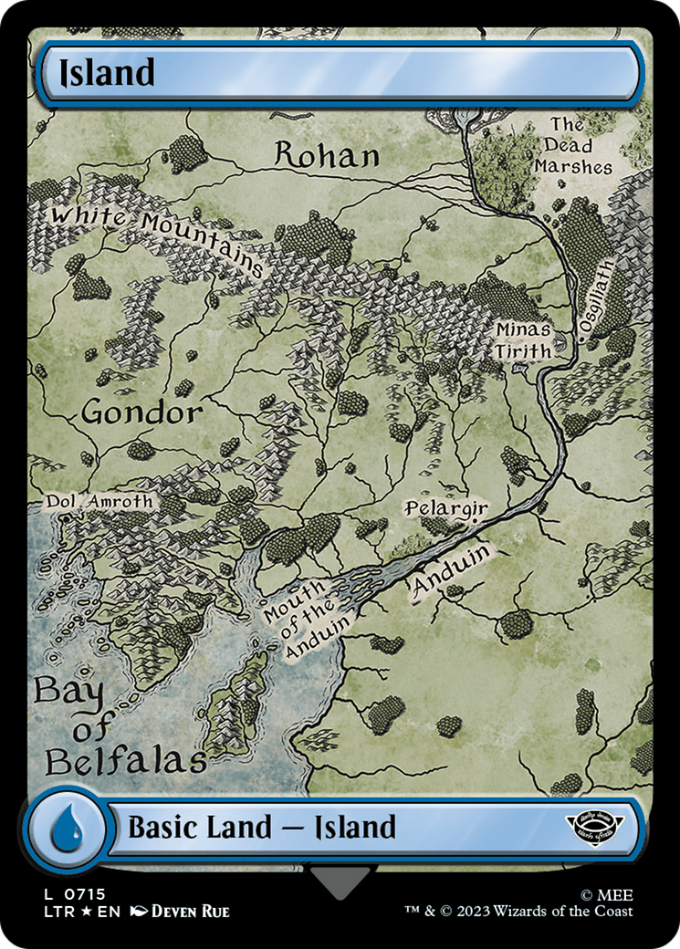 Island (0715) (Surge Foil) [The Lord of the Rings: Tales of Middle-Earth] | Chromatic Games