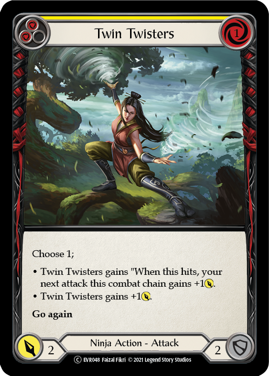 Twin Twisters (Yellow) [EVR048] (Everfest)  1st Edition Rainbow Foil | Chromatic Games