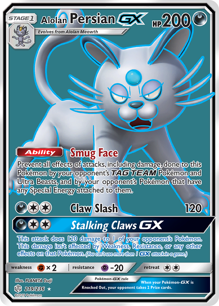 Alolan Persian GX (219/236) [Sun & Moon: Cosmic Eclipse] | Chromatic Games