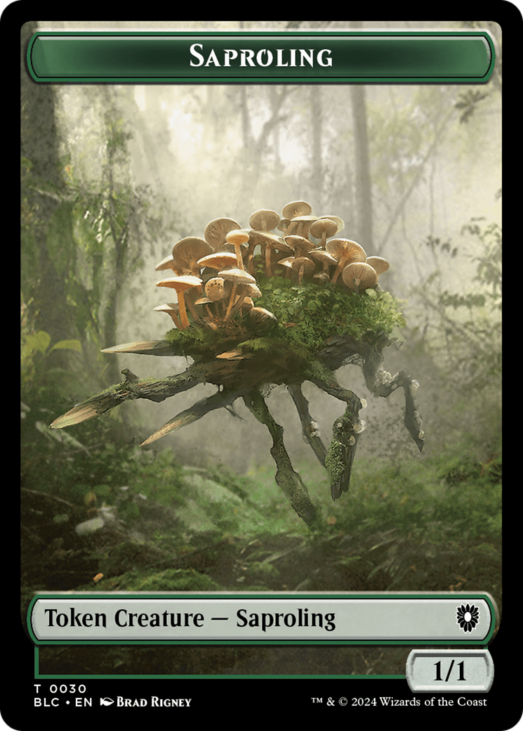 Saproling // Treasure Double-Sided Token [Bloomburrow Commander Tokens] | Chromatic Games