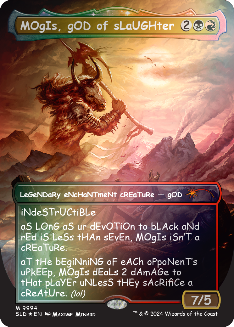 MOgIs, gOD of sLaUGHter (9994) (Rainbow Foil) [Secret Lair Drop Series] | Chromatic Games