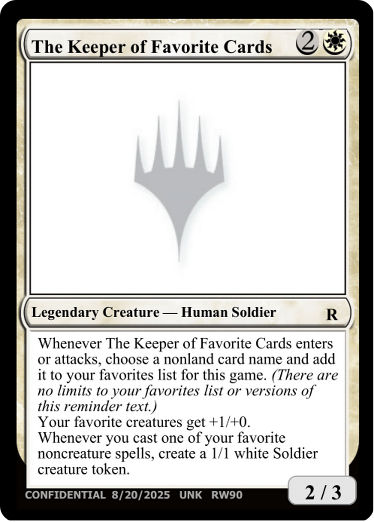 The Keeper of Favorite Cards (8/20/2025) [Unknown Event] | Chromatic Games