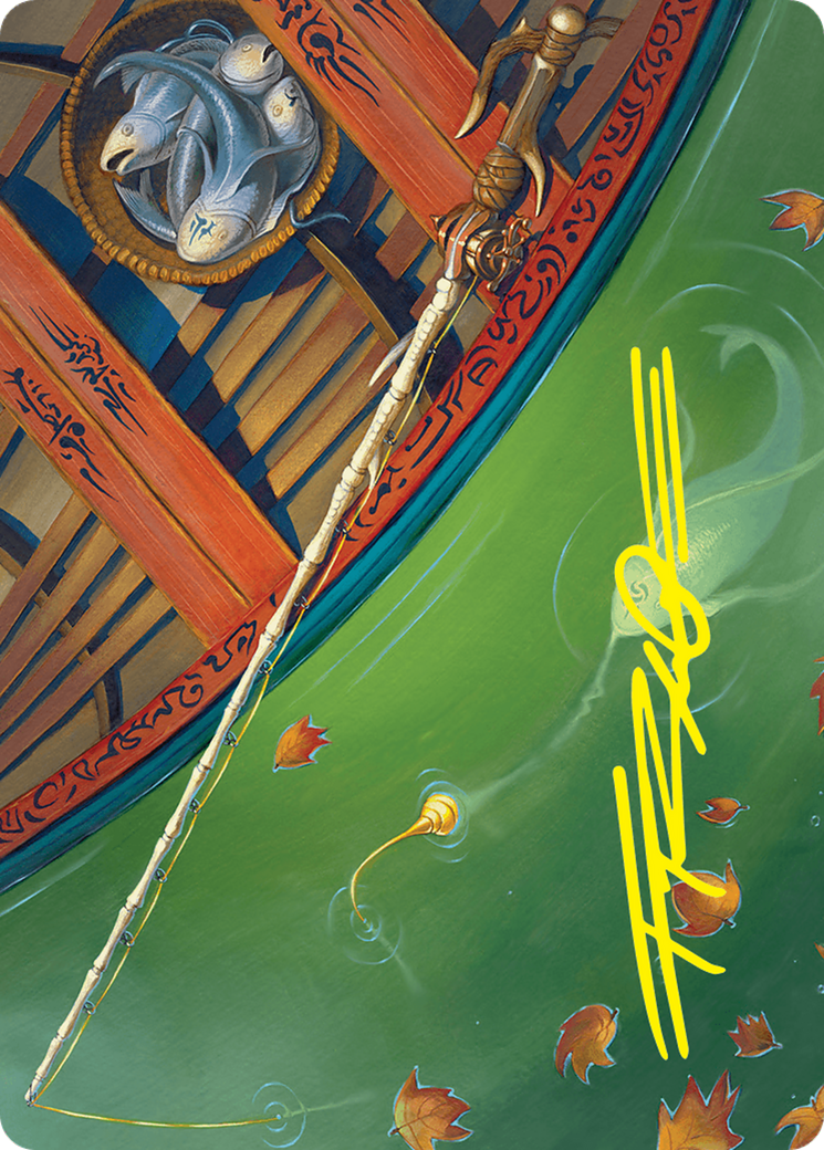 Fishing Pole Art Card (18/54) (Gold-Stamped Signature) [Foundations Art Series] | Chromatic Games