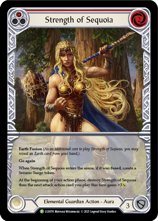 Strength of Sequoia (Red) [LGS078] (Promo)  Rainbow Foil | Chromatic Games