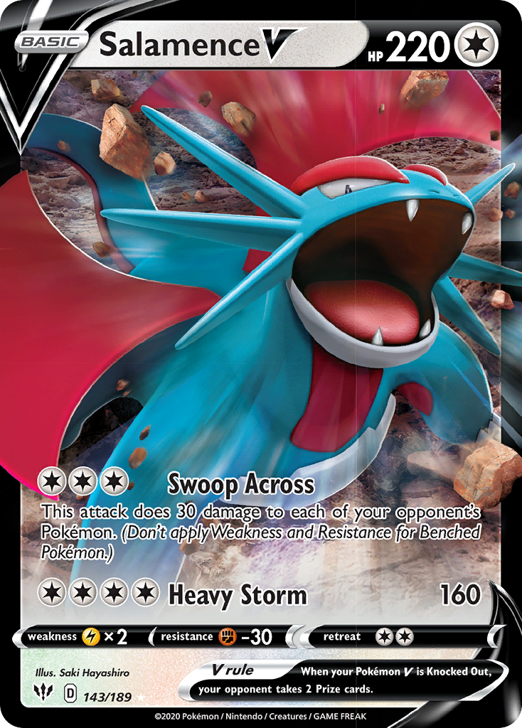 Salamence V (143/189) [Sword & Shield: Darkness Ablaze] | Chromatic Games