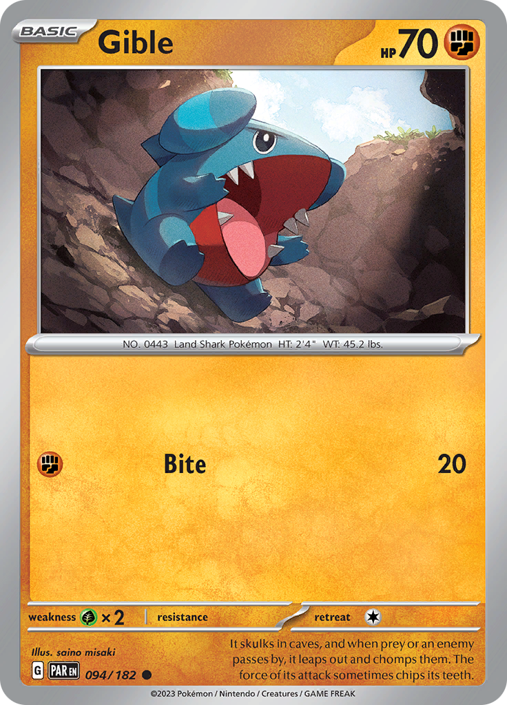 Gible (094/182) [Scarlet & Violet: Paradox Rift] | Chromatic Games