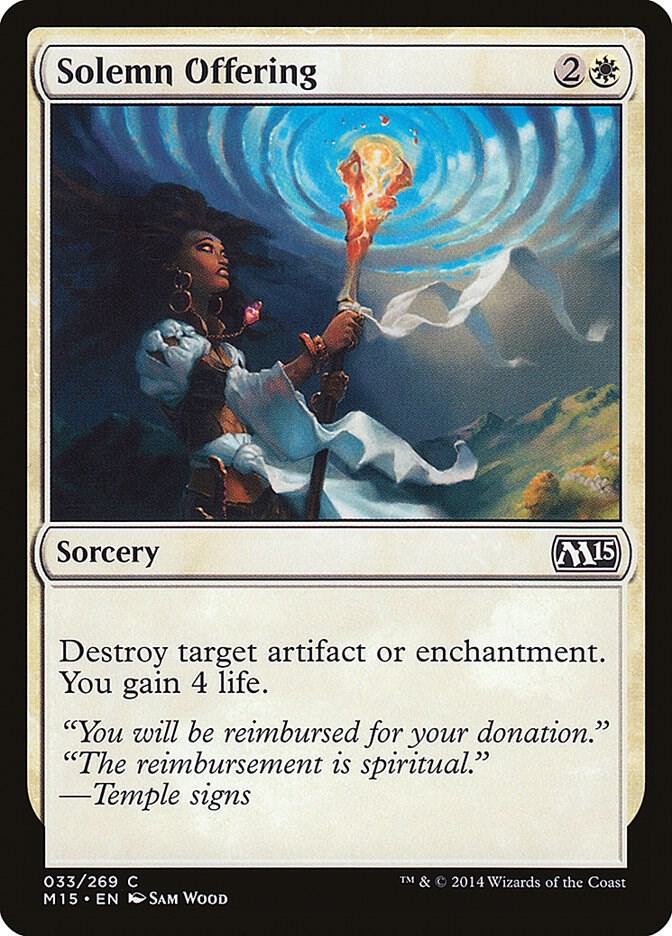 Solemn Offering 33 (Magic 2015 (M15))  | Chromatic Games