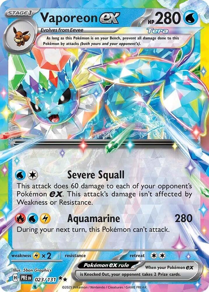 Vaporeon ex (023/131) [Scarlet & Violet: Prismatic Evolutions] | Chromatic Games