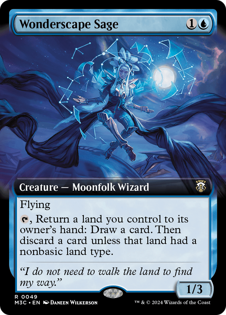 Wonderscape Sage (Extended Art) (Ripple Foil) [Modern Horizons 3 Commander] | Chromatic Games