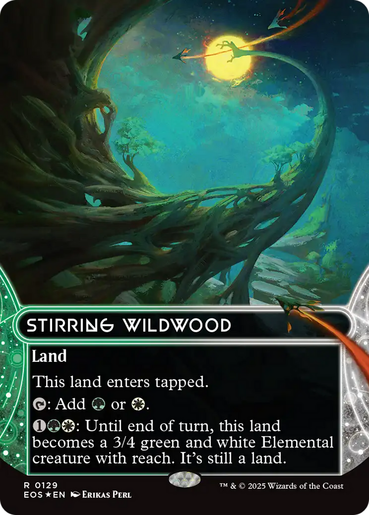Stirring Wildwood (0129) (Borderless) (Galaxy Foil) [Edge of Eternities: Stellar Sights] | Chromatic Games