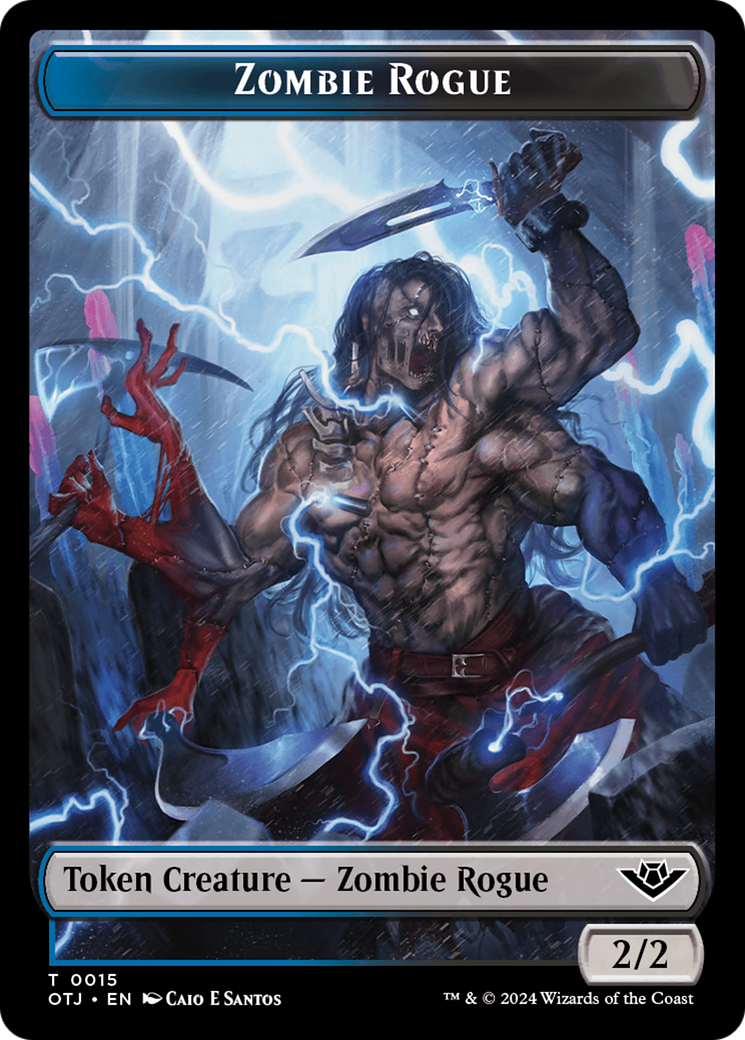 Zombie Rogue // Plot Double-Sided Token [Outlaws of Thunder Junction Tokens] | Chromatic Games