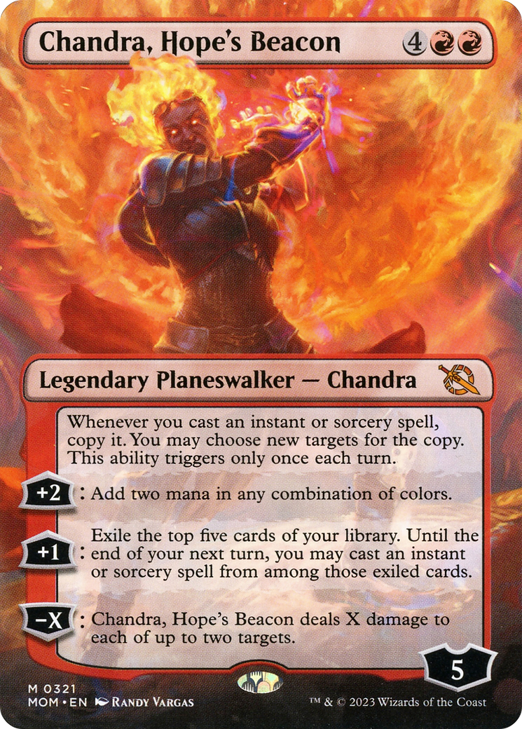 Chandra, Hope's Beacon (Borderless Alternate Art) [March of the Machine] | Chromatic Games