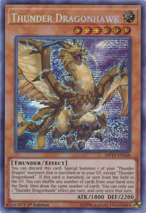 Thunder Dragonhawk [MP19-EN168] Prismatic Secret Rare | Chromatic Games