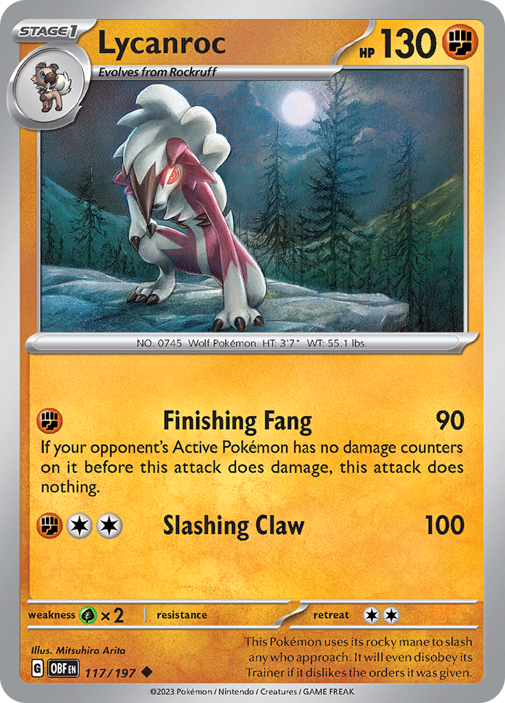 Lycanroc (117/197) [Scarlet & Violet: Obsidian Flames] | Chromatic Games