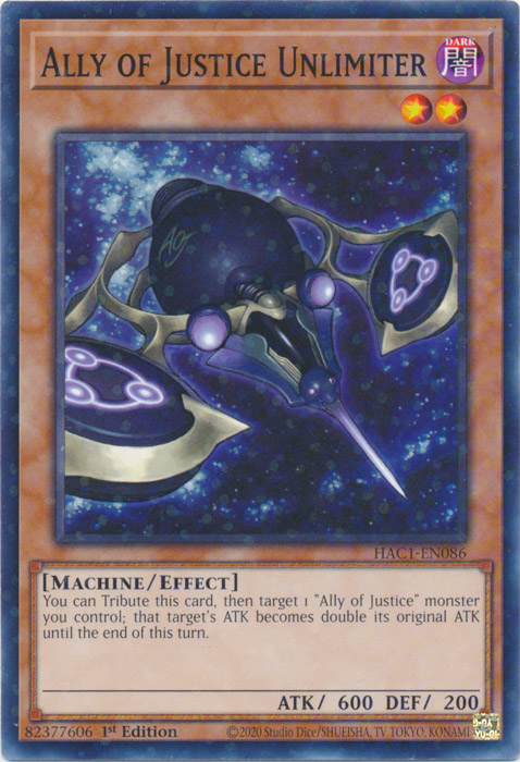 Ally of Justice Unlimiter (Duel Terminal) [HAC1-EN086] Common | Chromatic Games