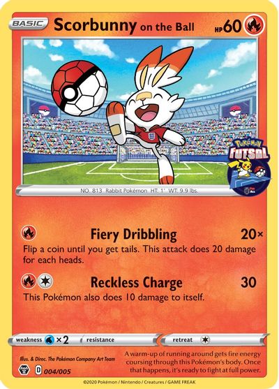 Scorbunny on the Ball (004/005) [Pokemon Futsal Collection] | Chromatic Games