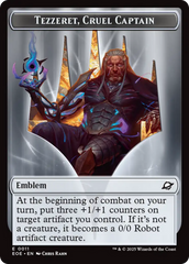 Robot // Emblem - Tezzeret, Cruel Captain Double-Sided Token [Edge of Eternities Tokens] | Chromatic Games