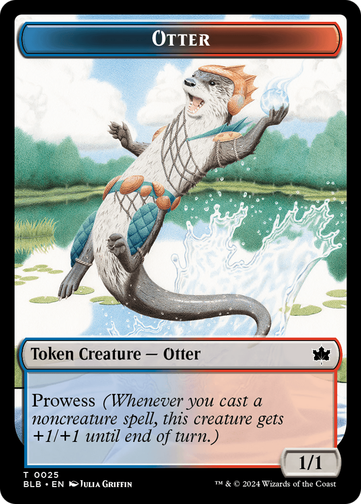 Otter // Thornplate Intimidator Double-Sided Token [Bloomburrow Tokens] | Chromatic Games